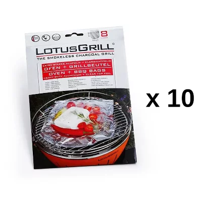 LOTUSGRILL  10 lots de 8 papillottes pour barbecue - lot10-gb-al-m
