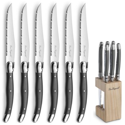 AMEFA Lou Laguide Ensemble de bloc &agrave; couteaux &agrave; steak 7 pcs Anthracite