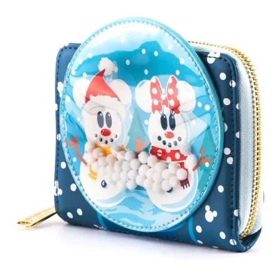 LOUNGEFLY  Disney  Portefeuille Snowman Mickey Minnie Snow Gl