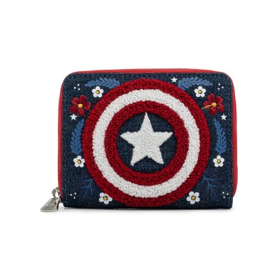 LOUNGEFLY  Marvel  Portefeuille Captain America 80Th Annivers