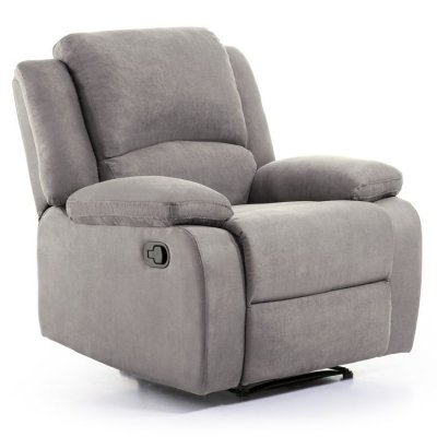 LOUNGITUDE  - Fauteuil de relaxation en microfibre - Gris