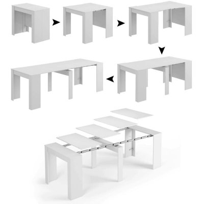 Loungitude - Table &agrave; manger extensible L51/237 cm - Blanc brillant