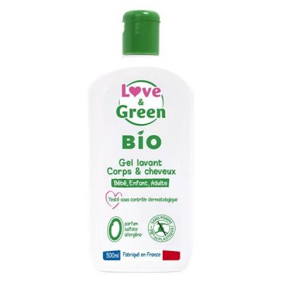 LOVE & GREEN  Gel Corps & Cheveux Hypoallerg&eacute;nique 500ml