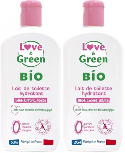 LOVE & GREEN LOVE&GREEN Lait de toilette hydratant bio 500ml