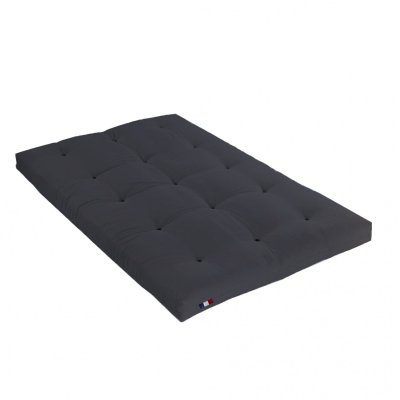 IDLITERIE LOVEA Matelas Futon Coton gris anthracite 140x190