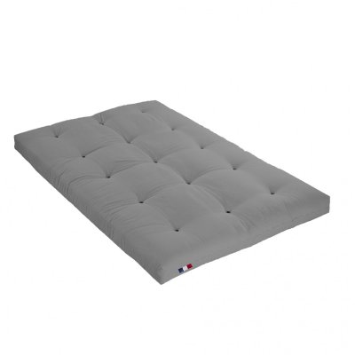 IDLITERIE LOVEA Matelas Futon Coton gris clair 140x190