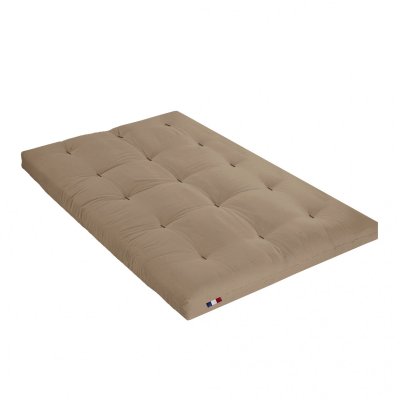 IDLITERIE LOVEA Matelas Futon Coton Taupe 160x200