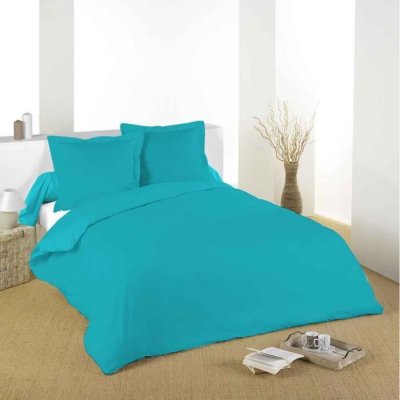 HOME MAISON Lovely Casa T14820020 Alicia Taie avec Volant Coton Canard 65 x 65 cm