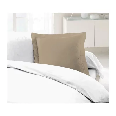 LOVELY HOME  Lot de 2 Taies d'Oreillers 100% coton 63x63 cm - Beige