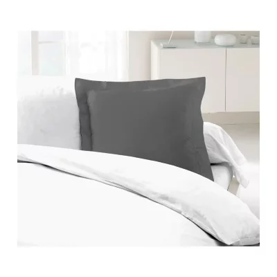 LOVELY HOME  Lot de 2 Taies d'Oreillers 100% coton 63x63 cm gris fonc&eacute;