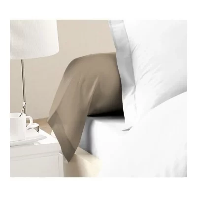 LOVELY HOME  Lot De 2 Taies De Traversin 100% Coton 85x185 Cm - Beige
