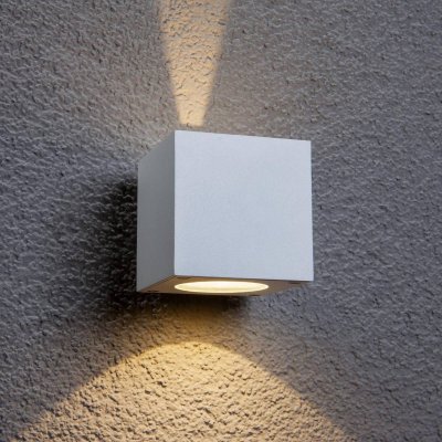 LUCANDE  Applique d'ext&eacute;rieur LED Jarno, blanc, m&eacute;tal, 9 cm