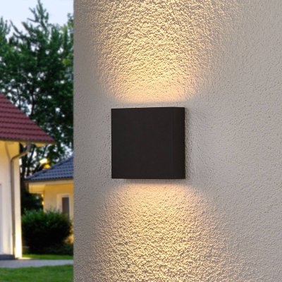 LUCANDE , applique d'ext&eacute;rieur LED Trixy, anthracite, m&eacute;tal, IP54