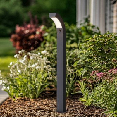 LUCANDE  Borne lumineuse LED Lennik, capteur, 100 cm, anthracite