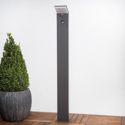 LUCANDE  Borne lumineuse LED Nevio, d&eacute;tecteur, 100 cm, anthracite