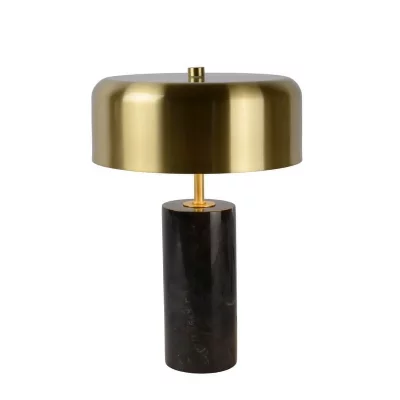 LUCIDE  34540/03/30 Lampe de Table, Marbre, 21 W, Noir, Or Mat