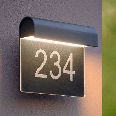 LUCIDE  Applique pour num&eacute;ro de porte LED Thesi, noire