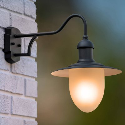 LUCIDE  ARUBA - Applique Murale Ext&eacute;rieur - &Oslash; 25 cm - IP44 - Noir