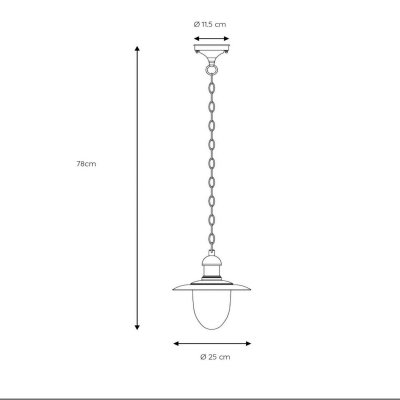 LUCIDE  ARUBA - Suspension Ext&eacute;rieur - &Oslash; 25 cm - IP44 - Rouille