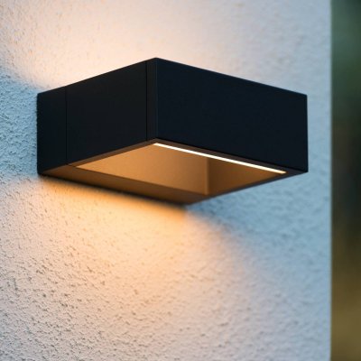 LUCIDE  Goa - applique d'ext&eacute;rieur LED anguleuse en noir