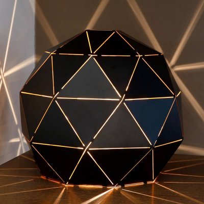 LUCIDE  OTONA - Lampe De Table - &Oslash; 25 cm - Noir