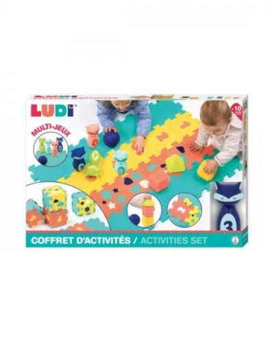LUDI  - COFFRET D'ACTIVITE Tapis, quilles et Formes - D&egrave;s 10 mois