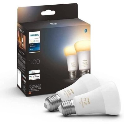 PHILIPS HUE Lumi&egrave;re connect&eacute;e Philips White+Colors 10.5W E27 x2 