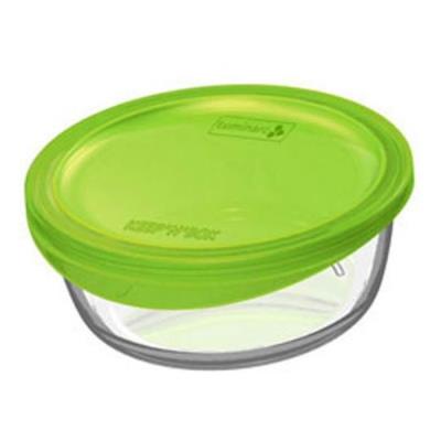 LUMINARC  boite ronde + couvercle keep'n box 67 cl transparent et vert
