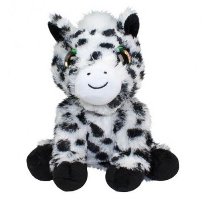 LUMO STARS  Peluche poney neige 15 cm blanc, noir