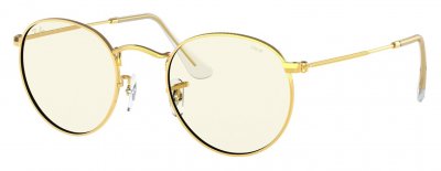 RAY BAN Lunette De Soleil Ronde Ray-Ban Dor&eacute; - S