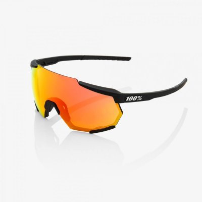 100% Lunettes  Racetrap Soft Tact Noir - Lentille Miroir Multicouche Hyper Rouge