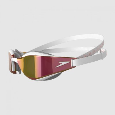 SPEEDO Lunettes de natation  Fastskin Hyper Elite blanc avec verres r&eacute;fl&eacute;chissants rose