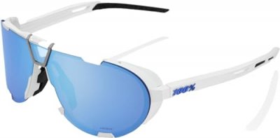 100% Lunettes de soleil 100 westcraft soft tact blanc verres miroir bleu