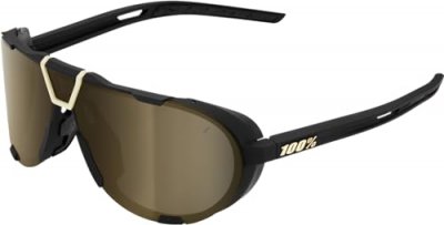 100% Lunettes de soleil 100 westcraft soft tact noir verres miroir or