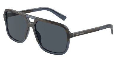 DOLCE & GABBANA Lunettes de soleil  Dg4354 col. 320980 Hommes Carr&eacute; Bleu