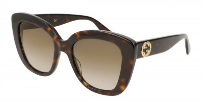 GUCCI Lunettes de soleil  Gg0327s col. 002 Femme Cat eye Havana