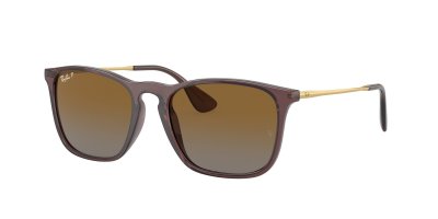 RAY BAN Lunettes de soleil Ray-ban Rb4187 col. 6593t5 Hommes Carr&eacute; Marron transparent