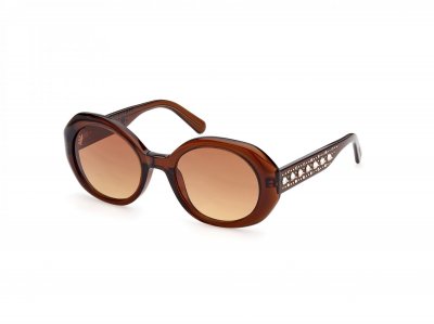 SWAROVSKI GAFAS Lunettes de soleil Swarovski Sk0371 col. 48f Femme Ronds Marron fonc&eacute;