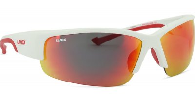UVEX Lunettes de soleil  Sportstyle 215 Blanc Mat Rouge Miroit&eacute; Rouge