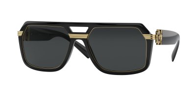 VERSACE Lunettes de soleil  Ve4399 col. gb1/87 Hommes Carr&eacute; Noir