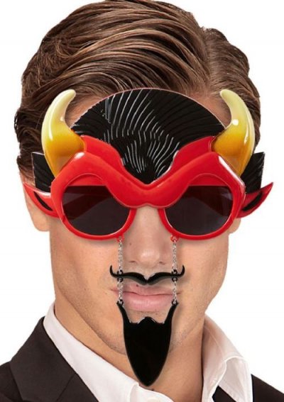 WIDMANN Lunettes d&eacute;mon avec moustache et bouc