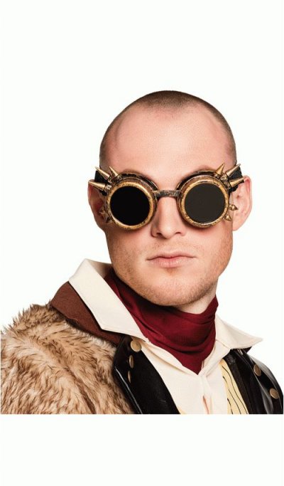 BOLAND Lunettes dor&eacute;es et noires Steampunk Adulte Noir