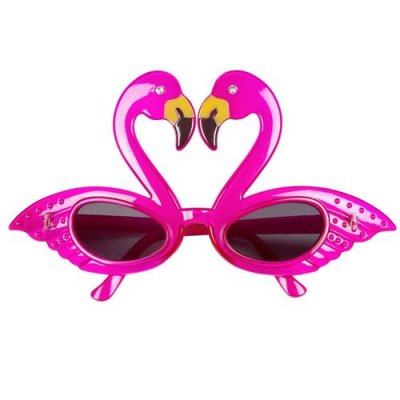 BOLAND BV Lunettes Flamant Rose - Adulte - Noir - Strass Incrust&eacute;s