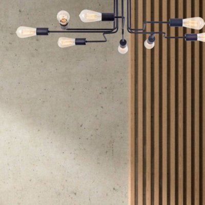 MAYTONI Lustre avec 8 spots en m&eacute;tal noir Gilbert - 