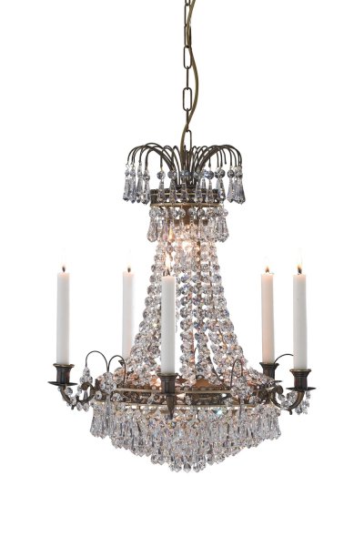 MARKSLOJD Lustre en cristal L&Auml;CK&Ouml; antique 6 ampoules