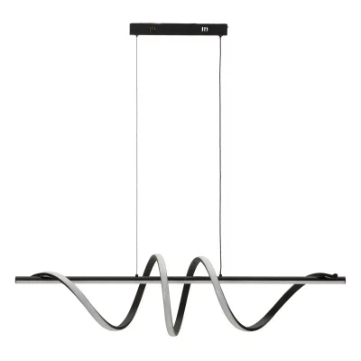 MAURO FERRETTI Lustre led en m&eacute;tal noir &agrave; 3 lumi&egrave;res, 101 x 25 x 30 x 150 cm