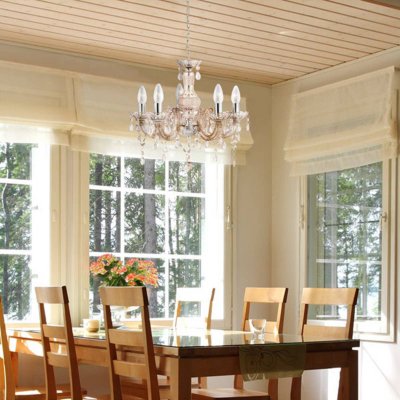 SEARCHLIGHT Lustre Marie Therese, brun, &agrave; 5 lampes