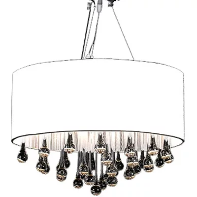 VIDAXL Lustre moderne plafonnier 3 feux 85 pampilles cristal