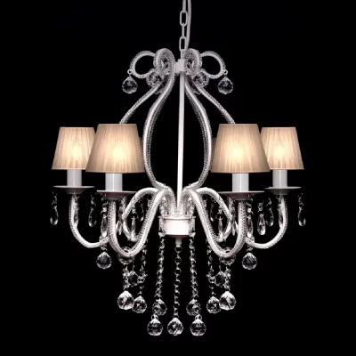 VIDAXL Lustre n&eacute;o baroque plafonnier 6 feux 2300 pampilles cristal