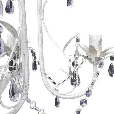 HELLOSHOP26 Lustre plafonnier suspendu lampe antique cristal 30 cm blanc